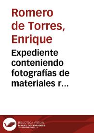 Expediente conteniendo fotografías de materiales romanos hallados en excavaciones | Biblioteca Virtual Miguel de Cervantes