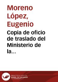 Copia de oficio de traslado del Ministerio de la Guerra al de Fomento de la Guerra en la que se comunica Real Orden por la que se concede a la Real Academia de la Historia competencias para actuar en el circo romano de Sagunto y recoger los objetos arqueológicos de la zona. | Biblioteca Virtual Miguel de Cervantes