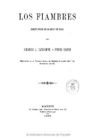 Los fiambres : juguete cómico en un acto y en prosa / Ricardo J. Catarineu, Pedro Sabau | Biblioteca Virtual Miguel de Cervantes