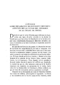 Informe sobre declaración de Monumento Histórico-Artístico de las ruinas del Seminario de la ciudad de Teruel / A. González Palencia | Biblioteca Virtual Miguel de Cervantes