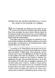 Cuatro más de los monumentos de la ciudad de Valencia en peligro de pérdida : Iglesia de San Andrés de Valencia; El jardín de Monforte en la Ciudad de Valencia; El Palacio de Dos Aguas en Valencia; San Juan del Hospital, de Valencia / Elías Tormo | Biblioteca Virtual Miguel de Cervantes