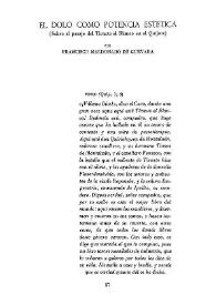 El dolo como potencia estética (sobre el pasaje del Tirante el Blanco en el "Quijote") / por Francisco Maldonado de Guevara | Biblioteca Virtual Miguel de Cervantes