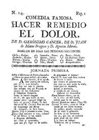 Comedia famosa. Hacer remedio el dolor / De Cancer, Matos, y Moreto | Biblioteca Virtual Miguel de Cervantes