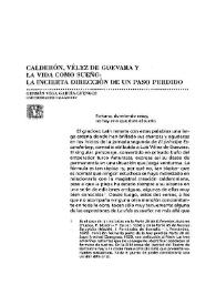 Calderón, Vélez de Guevara y la vida como sueño : la incierta dirección de un paso perdido / Germán Vega García-Luengos | Biblioteca Virtual Miguel de Cervantes