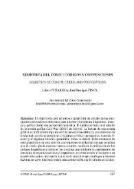 Semiótica del cómic: códigos y convenciones = Semiotics of Comics: Codes and Conventions / Liber Cuñarro y José Enrique Finol | Biblioteca Virtual Miguel de Cervantes