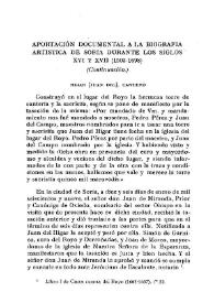 Aportación documental a la biografía artística de Soria durante los siglos XVI y XVII (1509-1698) [V] (Continuación) / El Marqués del Saltillo | Biblioteca Virtual Miguel de Cervantes