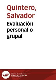 Evaluación personal o grupal | Biblioteca Virtual Miguel de Cervantes