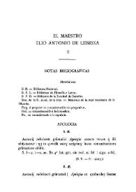 El Maestro Antonio de Lebrixa: notas bibliográficas / Pedro Lemus y Rubio | Biblioteca Virtual Miguel de Cervantes