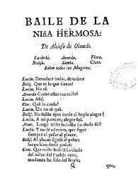 Baile de la niña hermosa / De Alonso de Olmedo | Biblioteca Virtual Miguel de Cervantes