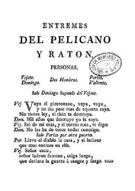 Entremes del pelicano y raton | Biblioteca Virtual Miguel de Cervantes