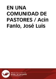 EN UNA COMUNIDAD DE PASTORES / Acin Fanlo, José Luis | Biblioteca Virtual Miguel de Cervantes