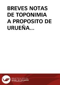 BREVES NOTAS DE TOPONIMIA A PROPOSITO DE URUEÑA (VALLADOLID) (II) / Ranz Yubero,José Antonio / LOPEZ DE LOS MOZOS | Biblioteca Virtual Miguel de Cervantes