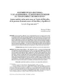 Avatares de lo "racional" y lo "razonable", cuando son eximidos de tener carnet de identidad (como también sobre unos ecos, en Teoría del Derecho, de la perenne dicotomía entre "el científico y el político") / Enrique P. Haba | Biblioteca Virtual Miguel de Cervantes