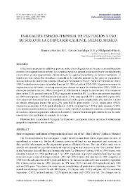 Evaluación espacio-temporal de vegetación y uso de suelo de la Cuenca Río Caliente, Jalisco, México / Hermes Ulises Ramírez-Sánchez, Mario Enrique García-Guadalupe y G. Villalpando-Piña | Biblioteca Virtual Miguel de Cervantes