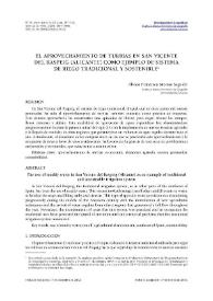 El aprovechamiento de turbias en San Vicente del Raspeig (Alicante) como ejemplo de sistema de riego tradicional y sostenible / Álvaro Francisco Morote Seguido | Biblioteca Virtual Miguel de Cervantes