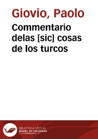 Commentario delas [sic] cosas de los turcos | Biblioteca Virtual Miguel de Cervantes