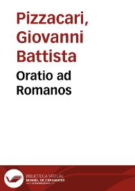 Oratio ad Romanos | Biblioteca Virtual Miguel de Cervantes