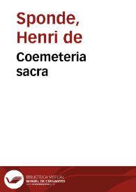 Coemeteria sacra | Biblioteca Virtual Miguel de Cervantes