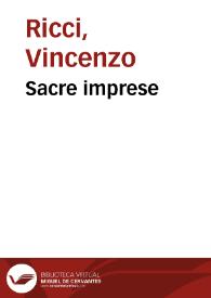 Sacre imprese | Biblioteca Virtual Miguel de Cervantes