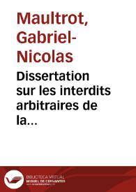 Dissertation sur les interdits arbitraires de la célébration de la messe | Biblioteca Virtual Miguel de Cervantes