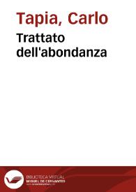 Trattato dell'abondanza | Biblioteca Virtual Miguel de Cervantes