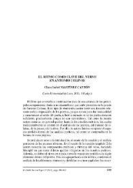 Clara Isabel Martínez Cantón: "El ritmo como clave del verso en Antonio Colinas". León: Universidad de León, 118 págs. [Reseña] / Clara Isabel Martínez Cantón | Biblioteca Virtual Miguel de Cervantes