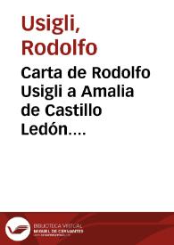 Carta de Rodolfo Usigli a Amalia de Castillo Ledón. Oslo, 28 de agosto de 1963 | Biblioteca Virtual Miguel de Cervantes