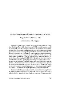 Raquel García-Pascual (ed.) : "Dramaturgas españolas en la escena actual", Madrid, Castalia, 2011, 362 págs.[Reseña] / Ana Prieto Nadal | Biblioteca Virtual Miguel de Cervantes