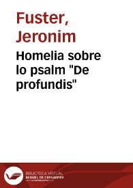 Homelia sobre lo psalm "De profundis" | Biblioteca Virtual Miguel de Cervantes