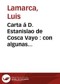 Carta á D. Estanislao de Cosca Vayo : con algunas observaciones sobre sus Ensayos poéticos | Biblioteca Virtual Miguel de Cervantes