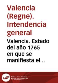 Valencia. Estado del año 1765 en que se manifiesta el resumen de sus rentas de proprios y arbitrios y de los salarios ... [Texto impreso] | Biblioteca Virtual Miguel de Cervantes