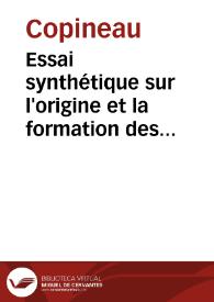 Essai synthétique sur l'origine et la formation des langues | Biblioteca Virtual Miguel de Cervantes