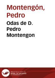 Odas de D. Pedro Montengon | Biblioteca Virtual Miguel de Cervantes