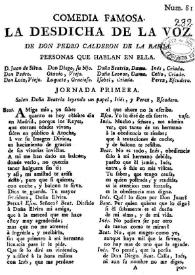 La desdicha de la voz / de don Pedro Calderon | Biblioteca Virtual Miguel de Cervantes
