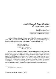 "Santa Táez" de Rojas Zorrilla: de cortesana a santa / Rafael González Cañal | Biblioteca Virtual Miguel de Cervantes