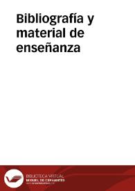 Bibliografía y material de enseñanza | Biblioteca Virtual Miguel de Cervantes