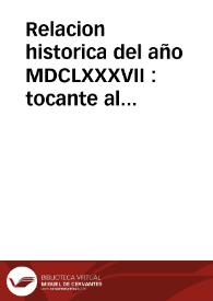 Relacion historica del año MDCLXXXVII : tocante al Estado, sucessos y progressos de la Liga Sagrada contra turcos formada de las ultimas cartas de Italia y el norte, publicada el martes 15 de Julio | Biblioteca Virtual Miguel de Cervantes