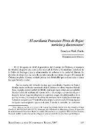 El escribano Francisco Pérez de Rojas: noticias y documentos / Francisco Florit Durán | Biblioteca Virtual Miguel de Cervantes