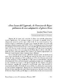 "Don Lucas del Cigarral", de Francisco de Rojas: polémicas de una adaptación al género lírico / Juan José Pastor Comín | Biblioteca Virtual Miguel de Cervantes