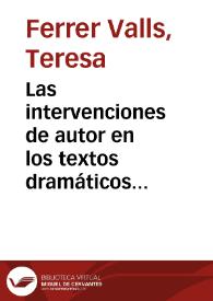 Las intervenciones de autor en los textos dramáticos del Siglo de Oro: una copia de "La viuda valenciana" / Teresa Ferrer Valls | Biblioteca Virtual Miguel de Cervantes