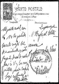 Tarjeta postal de Pedro Liz a Rafael Altamira | Biblioteca Virtual Miguel de Cervantes