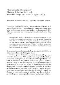 "La melancolía del orangután". El origen de los estudios "A en B": Menéndez Pelayo y su "Horacio en España" (1877) / José Fracisco Ruiz Casanova | Biblioteca Virtual Miguel de Cervantes