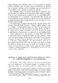 Baroja y Gide: sus actitudes ante la vida, el individualismo y la felicidad / Sandi C. Summerlin | Biblioteca Virtual Miguel de Cervantes