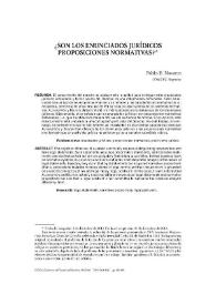 ¿Son los enunciados jurídicos proposiciones normativas? / Pablo E. Navarro | Biblioteca Virtual Miguel de Cervantes