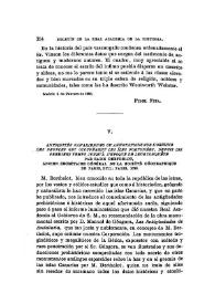 "Antiquités canariennes ou annotations sur l'origine des peuples qui occupèrent les Îles Fortunées, depuis les premiers temps jusqu'à l'époque de leur conquête", par Sabin Berthelot, ancien secrétaire général de la Société Géographique de Paris, etc; París, 1879 / Fidel Fita | Biblioteca Virtual Miguel de Cervantes