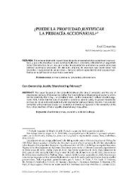 ¿Puede la propiedad justificar la primacía accionarial? / Axel Gosseries | Biblioteca Virtual Miguel de Cervantes