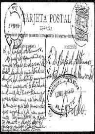 Tarjeta postal de [Francisco de las] Barras a Rafael Altamira. [Oviedo, 8 de enero de 1909] | Biblioteca Virtual Miguel de Cervantes