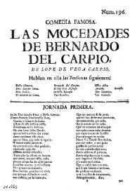 Comedia famosa, Las mocedades de Bernardo del Carpio / de Lope de Vega Carpio | Biblioteca Virtual Miguel de Cervantes