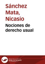 Nociones de derecho usual | Biblioteca Virtual Miguel de Cervantes