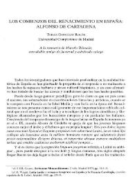 Los comienzos del Renacimiento en España: Alfonso de Cartagena / Tomás González Rolán | Biblioteca Virtual Miguel de Cervantes